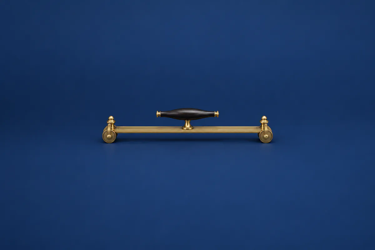 Brass parallel rolling ruler with an ebony handle
